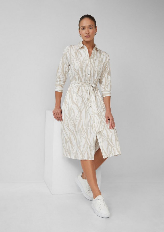 s.Oliver BLACK LABEL Maxikleid Hemdblusenkleid aus Popeline in Midilänge mit All-over-Print von s.Oliver BLACK LABEL
