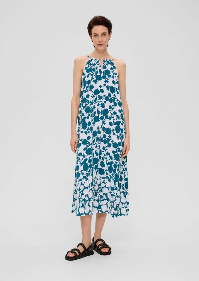 s.Oliver BLACK LABEL Maxikleid Midikleid mit Blumenmuster Raffung von s.Oliver BLACK LABEL