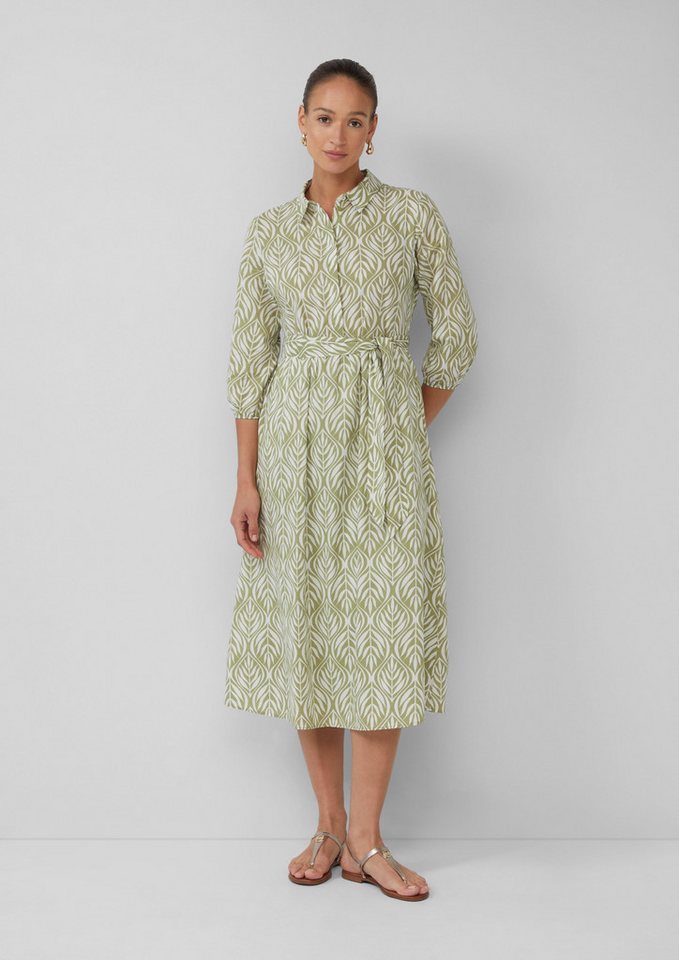 s.Oliver BLACK LABEL Maxikleid Hemdblusenkleid in Midilänge mit All-over-Print von s.Oliver BLACK LABEL