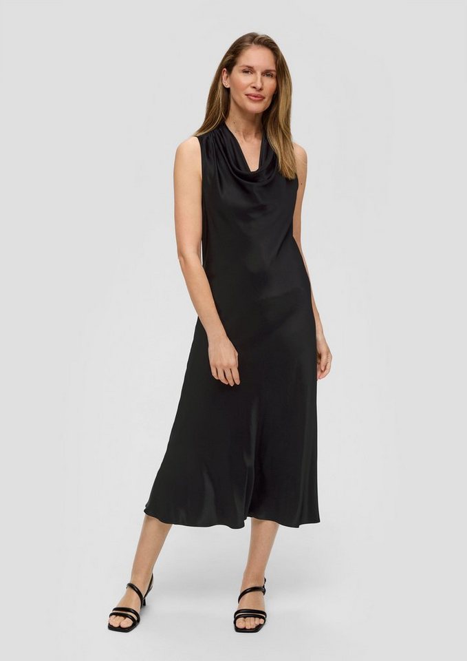 s.Oliver BLACK LABEL Maxikleid Satinkleid mit Wasserfallkragen von s.Oliver BLACK LABEL