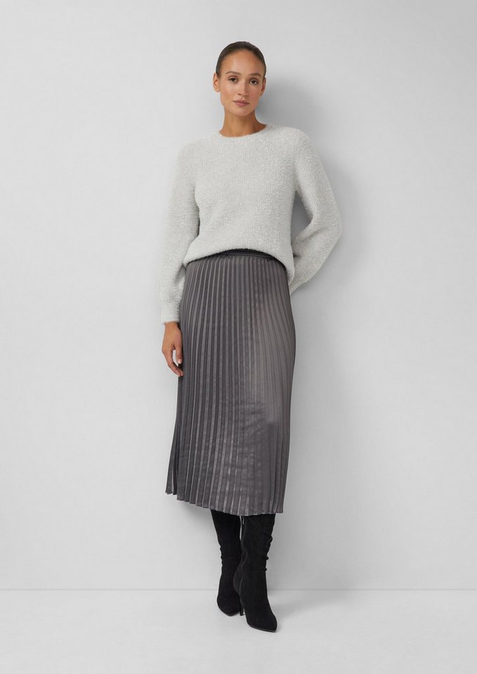 s.Oliver Midirock Rock Langer Plissee-Rock aus Satin mit Elastikbund von s.Oliver