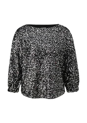 s.Oliver BLACK LABEL Mesh-Bluse mit Pailletten-Besatz schwarz 34 von s.Oliver BLACK LABEL