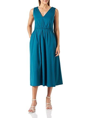 s.Oliver BLACK LABEL Women's Midi Kleid, Regular Fit, Blue Green, 46 von s.Oliver BLACK LABEL