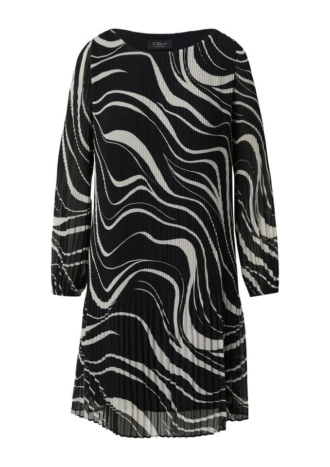s.Oliver BLACK LABEL Midikleid s.Oliver – Plissiertes Chiffonkleid mit All‑over‑Print feine Plissée-Effekt von s.Oliver BLACK LABEL