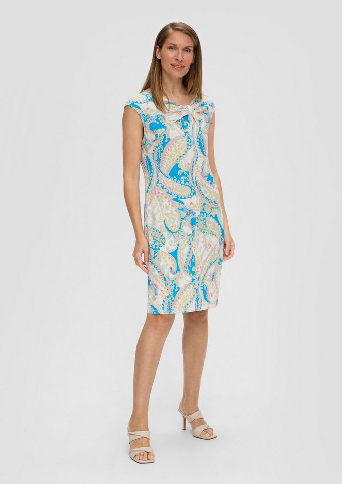 s.Oliver Minikleid Kleid Ärmelloses Kleid mit All-over-Print und Knoten-Detail von s.Oliver