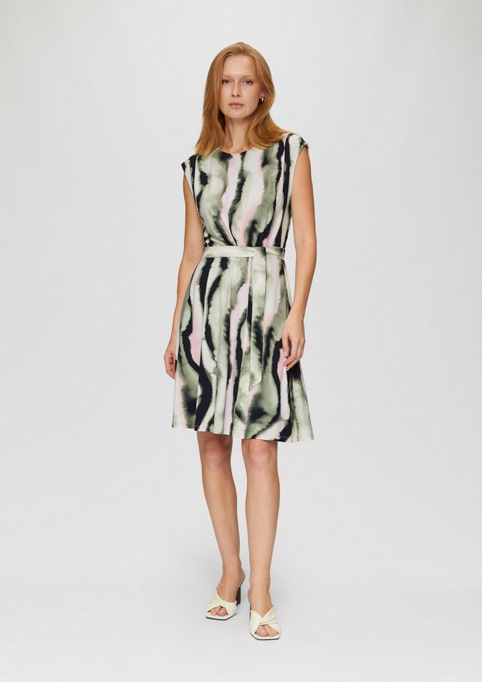 s.Oliver BLACK LABEL Minikleid Ausgestelltes Jersey-Kleid mit Falte und Bindegürtel von s.Oliver BLACK LABEL