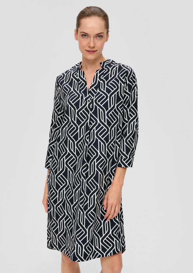 s.Oliver BLACK LABEL Minikleid Baumwollkleid mit abgerundetem Saum und grafischem Print s.Oliver BLACK LABEL Minikleid Baumwollkleid mit abgerundetem Saum und grafischem Print von s.Oliver BLACK LABEL