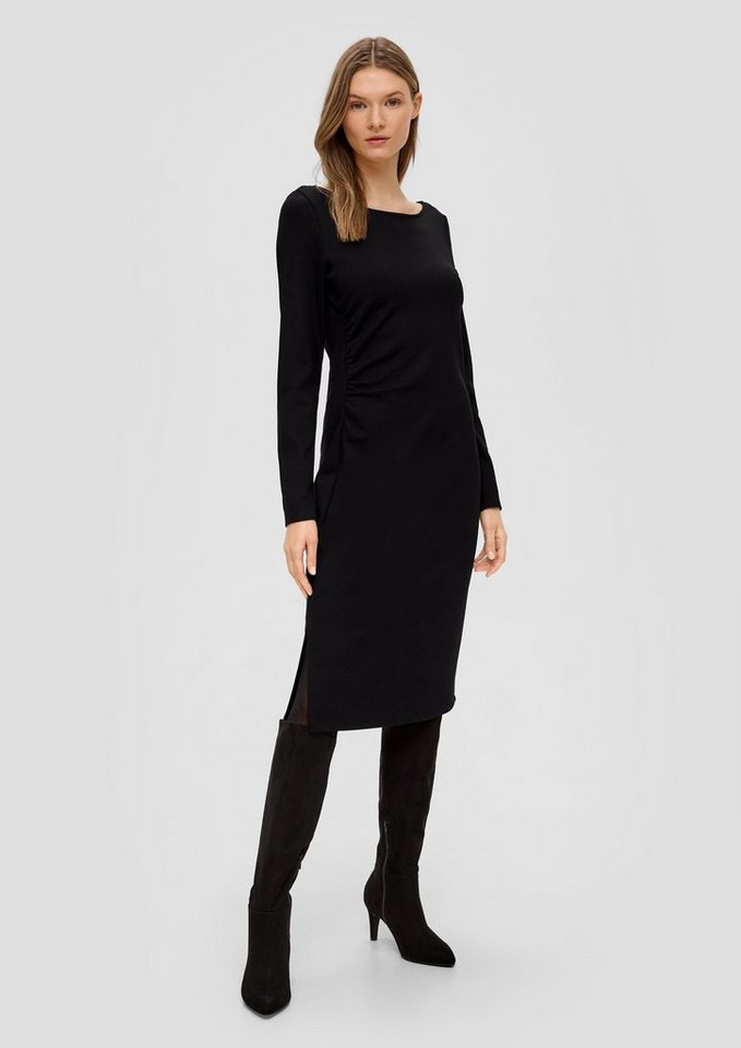 s.Oliver BLACK LABEL Minikleid Jerseykleid aus Viskosemix Raffung von s.Oliver BLACK LABEL