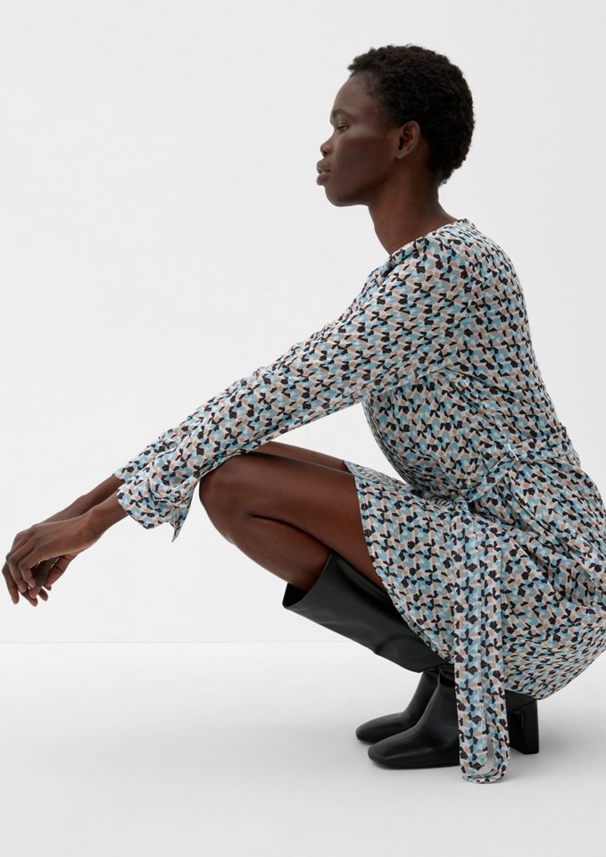 s.Oliver BLACK LABEL Minikleid Kleid mit Allover-Muster Cut Out, Reißverschluss von s.Oliver BLACK LABEL