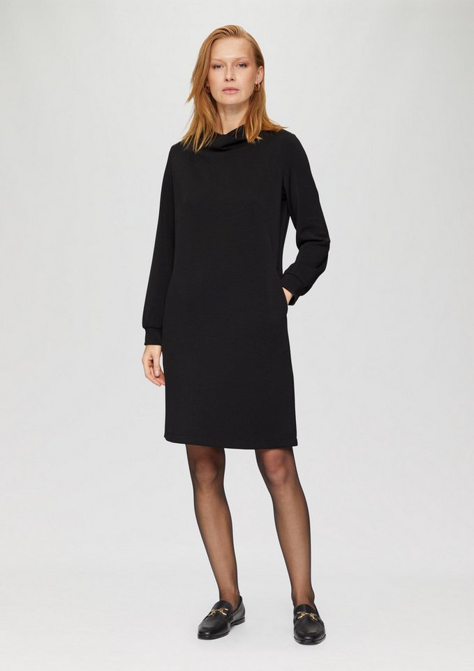s.Oliver BLACK LABEL Minikleid Sweat-Kleid mit gelegtem Kragen Raffung von s.Oliver BLACK LABEL