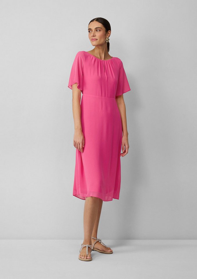 s.Oliver BLACK LABEL Minikleid Midikleid aus Chiffon mit kurzen Ärmeln und blickdichtem Futter von s.Oliver BLACK LABEL