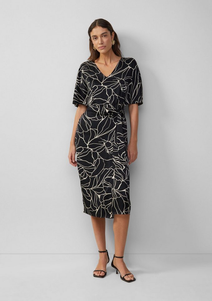 s.Oliver BLACK LABEL Minikleid Satinkleid in Wickeloptik mit V-Ausschnitt von s.Oliver BLACK LABEL