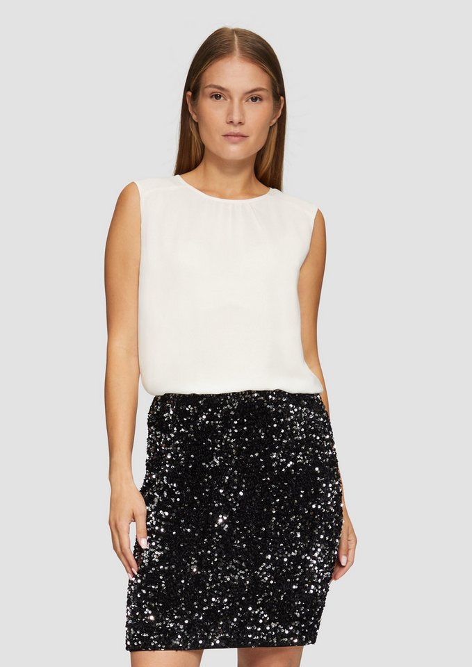 s.Oliver BLACK LABEL Minirock Kurzer Samtrock mit Paillettenbesatz von s.Oliver BLACK LABEL