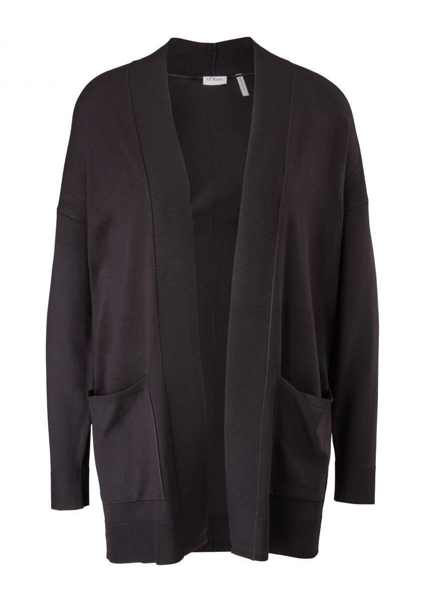 s.Oliver BLACK LABEL - Offener Cardigan schwarz - Gr. - 36 von s.Oliver BLACK LABEL