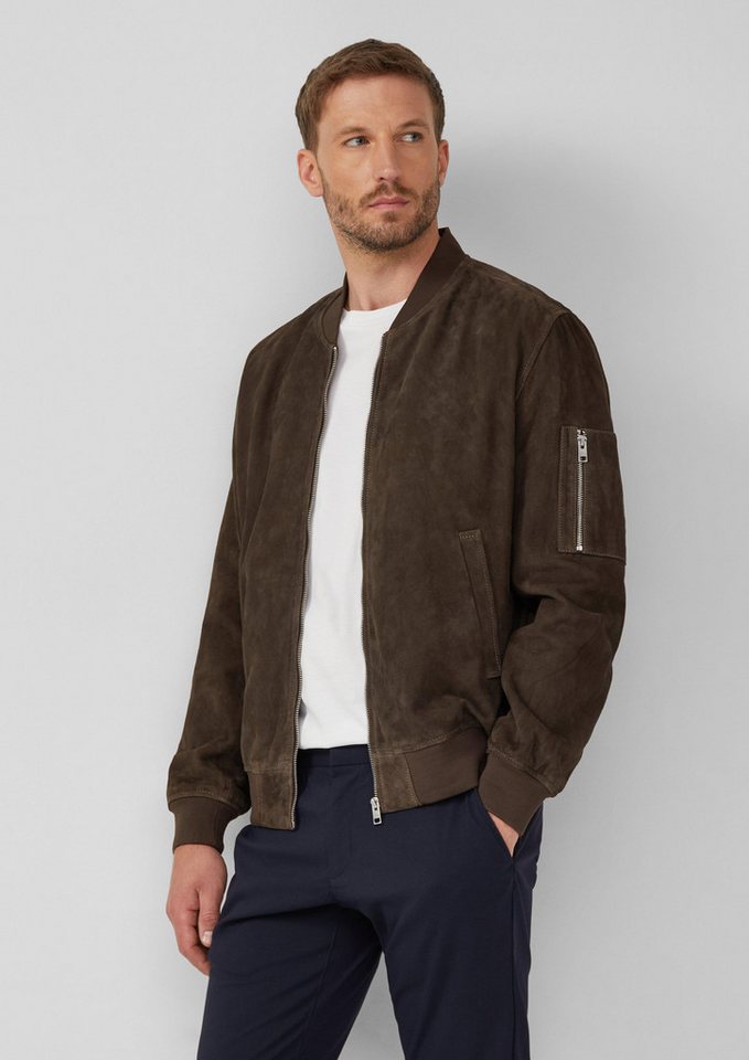 s.Oliver BLACK LABEL Outdoorjacke Hochwertiger Blouson aus weichem Veloursleder von s.Oliver BLACK LABEL