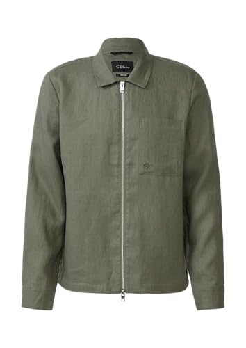 s.Oliver BLACK LABEL Overshirt aus Leinen mit Eingrifftaschen olivgrün 48 von s.Oliver BLACK LABEL