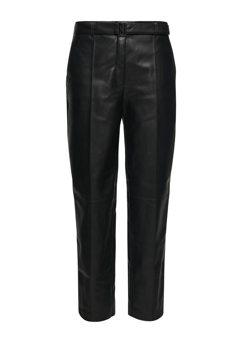 s.Oliver BLACK LABEL - Pants aus Kunstleder mit Gürtel schwarz - Gr. - 36 von s.Oliver BLACK LABEL