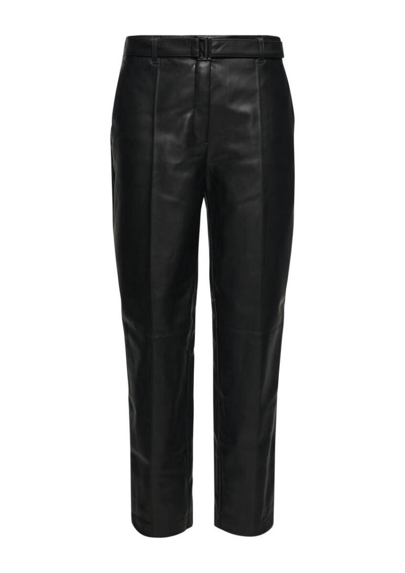 s.Oliver BLACK LABEL - Pants aus Kunstleder mit Gürtel schwarz - Gr. - 42 von s.Oliver BLACK LABEL