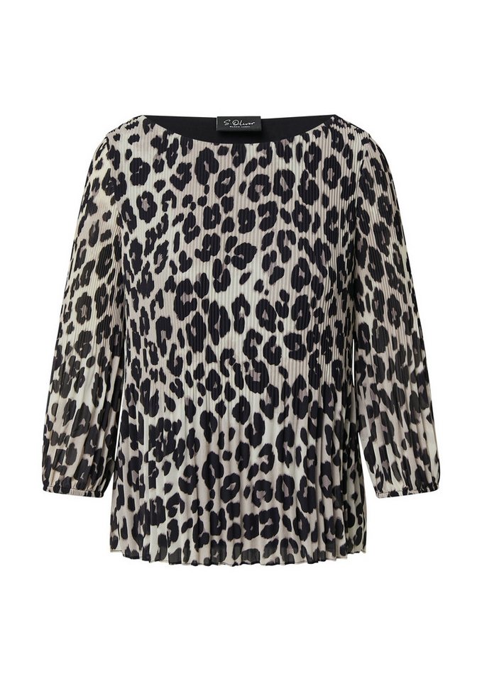 s.Oliver BLACK LABEL Plisseebluse – modische Plissee?Bluse 3/4?Arm - gemustert von s.Oliver BLACK LABEL