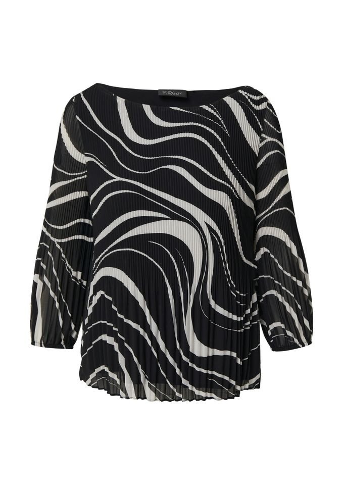 s.Oliver BLACK LABEL Plisseebluse – modische Plissee‑Bluse 3/4‑Arm - gemustert s.Oliver BLACK LABEL Plisseebluse – modische Plissee‑Bluse 3/4‑Arm - gemustert von s.Oliver BLACK LABEL