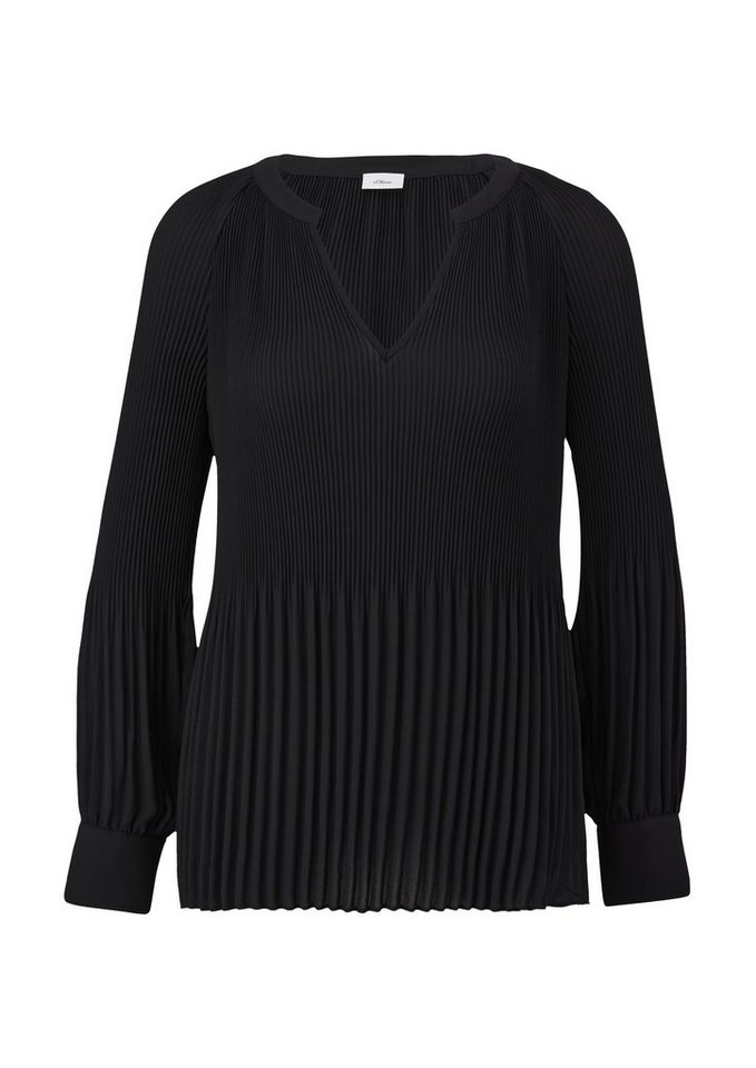 s.Oliver BLACK LABEL Langarmbluse - Premium Plissee - elegante Bluse von s.Oliver BLACK LABEL