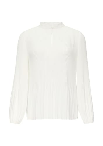 s.Oliver BLACK LABEL Plissierte Bluse aus Crêpe mit Stehkragen Ecru 46 von s.Oliver BLACK LABEL
