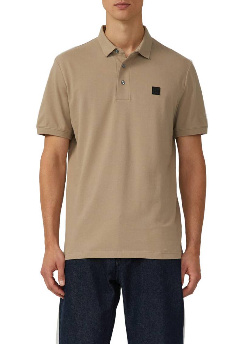s.Oliver BLACK LABEL - Poloshirt aus Baumwollstretch mit Label-Patch braun - Gr. - XXL von s.Oliver BLACK LABEL