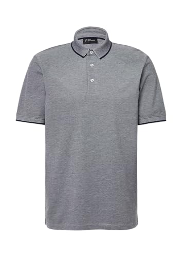 s.Oliver BLACK LABEL Poloshirt aus meliertem Baumwollpiqué Navy XL von s.Oliver BLACK LABEL