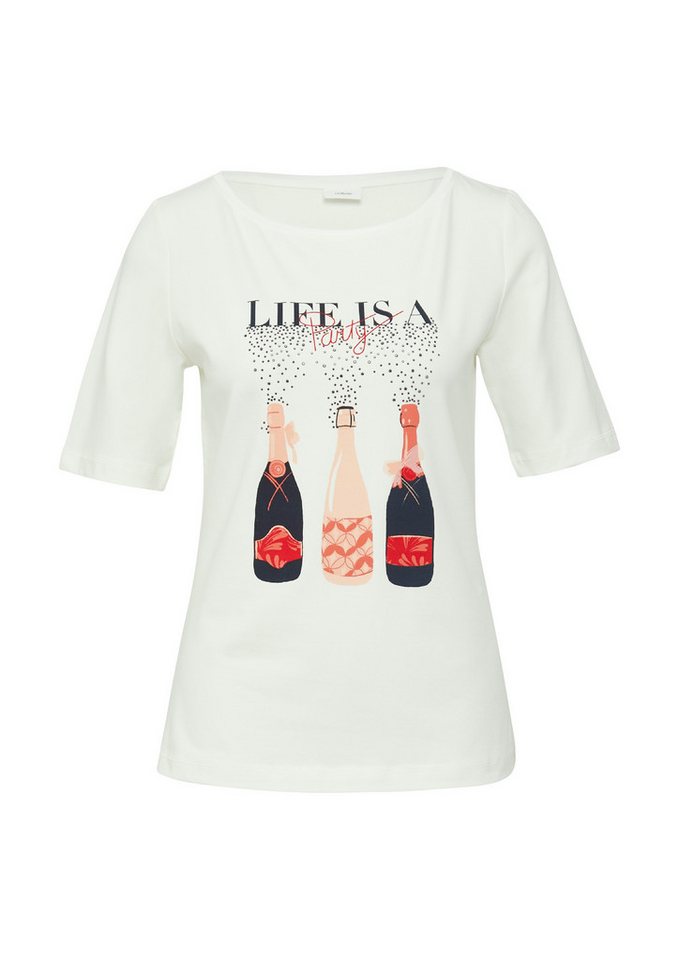 s.Oliver BLACK LABEL Print-Shirt Sommershirt mit Stretch von s.Oliver BLACK LABEL