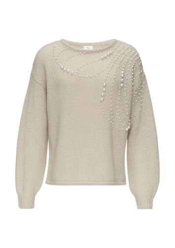 s.Oliver BLACK LABEL Pullover mit Perlen-Besatz beige XL von s.Oliver BLACK LABEL