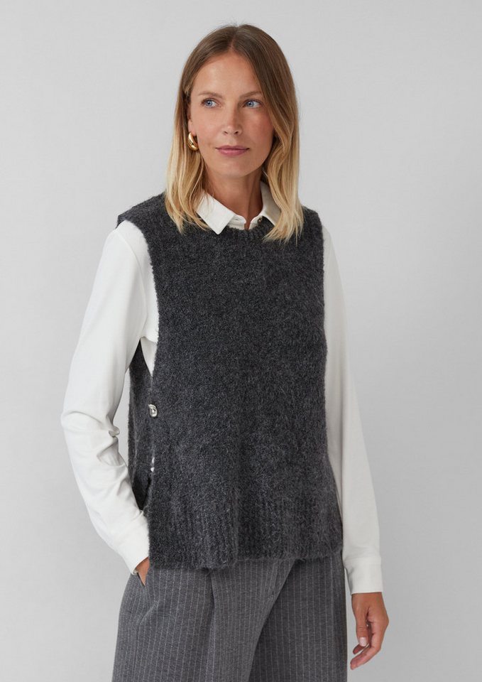 s.Oliver BLACK LABEL Pullunder Pullunder aus Bouclé-Strick mit seitlichen Schmuck-Details von s.Oliver BLACK LABEL