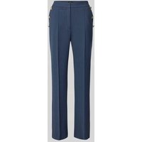 s.Oliver BLACK LABEL Regular Fit Anzughose mit Viskose-Anteil, hohem Bund und dekorativen Knöpfen in Blau, Größe 40/32 von s.Oliver BLACK LABEL