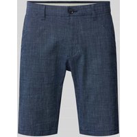 s.Oliver BLACK LABEL Regular Fit Bermudas mit Webmuster in Marine, Größe 38 von s.Oliver BLACK LABEL