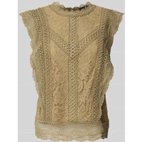s.Oliver BLACK LABEL Regular Fit Bluse aus Spitze in Khaki, Größe 40 von s.Oliver BLACK LABEL