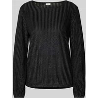 s.Oliver BLACK LABEL Regular Fit Bluse mit elastischen Bündchen und Saum in Black, Größe 38 von s.Oliver BLACK LABEL