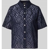 s.Oliver BLACK LABEL Regular Fit Bluse mit semitransparentem Strukturmuster in Marine, Größe 44 von s.Oliver BLACK LABEL