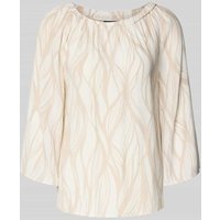 s.Oliver BLACK LABEL Regular Fit Bluse mit weitem 3/4-Arm in Beige, Größe 38 von s.Oliver BLACK LABEL