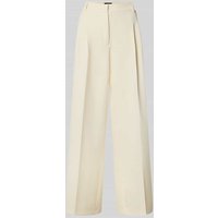 s.Oliver BLACK LABEL Regular Fit Bundfaltenhose mit weitem Bein in Offwhite, Größe 42/32 von s.Oliver BLACK LABEL