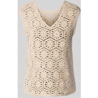 s.Oliver BLACK LABEL Regular Fit Häkel-Top aus Baumwoll-Mix in Sand, Größe S s.Oliver BLACK LABEL Regular Fit Häkel-Top aus Baumwoll-Mix in Sand, Größe S von s.Oliver BLACK LABEL