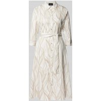 s.Oliver BLACK LABEL Regular Fit Hemdblusenkleid aus Baumwoll-Mix in Beige, Größe 40 von s.Oliver BLACK LABEL
