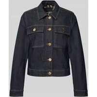 s.Oliver BLACK LABEL Regular Fit Jeansjacke aus Baumwoll-Mix in Dunkelblau, Größe 40 von s.Oliver BLACK LABEL