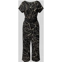 s.Oliver BLACK LABEL Regular Fit Jumpsuit in Culotte-Länge mit Flechtgürtel in Black, Größe 40 von s.Oliver BLACK LABEL