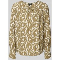 s.Oliver BLACK LABEL Regular Fit Langarmbluse aus Viskose in Khaki, Größe 40 von s.Oliver BLACK LABEL