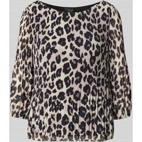 s.Oliver BLACK LABEL Regular Fit Langarmbluse mit Allover-Muster in Black, Größe 48 von s.Oliver BLACK LABEL