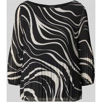 s.Oliver BLACK LABEL Regular Fit Langarmbluse mit Allover-Muster in Metallic Black, Größe 38 von s.Oliver BLACK LABEL