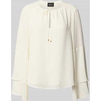 s.Oliver BLACK LABEL Regular Fit Langarmbluse mit Volantärmeln in Weiss, Größe 48 von s.Oliver BLACK LABEL