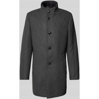 s.Oliver BLACK LABEL Regular Fit Mantel aus Wollmix mit fixiertem Stepp-Einsatz in Anthrazit, Größe 48 von s.Oliver BLACK LABEL