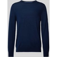 s.Oliver BLACK LABEL Regular Fit Strickpullover aus reiner Schurwolle in Marine, Größe XL von s.Oliver BLACK LABEL