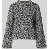 s.Oliver BLACK LABEL Regular Fit Strickpullover mit Woll-Anteil in Anthrazit, Größe 42 von s.Oliver BLACK LABEL