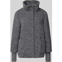 s.Oliver BLACK LABEL Relaxed Fit Jacke mit langen Strickbündchen und Twillfutter in Graphit, Größe 44 von s.Oliver BLACK LABEL